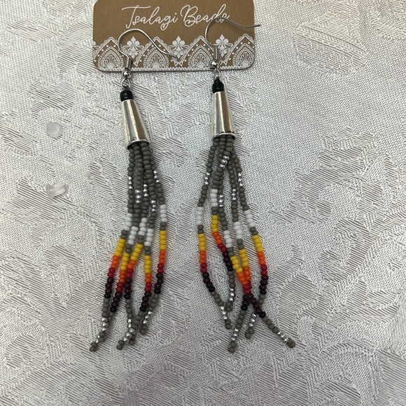 NEW Handmade Tassle Boho Beaded Earrings - Picture 3 of 3